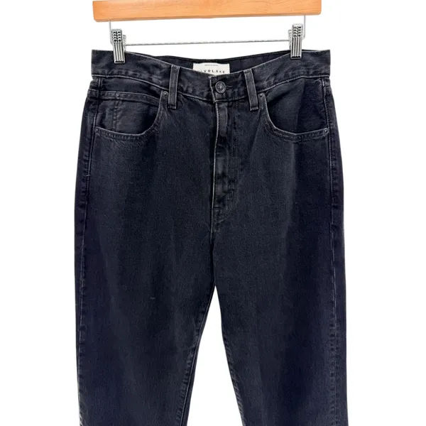 SLVRLAKE London Crop High Rise Straight‎ Leg Jeans Faded Black Size 29 USA - Image 3