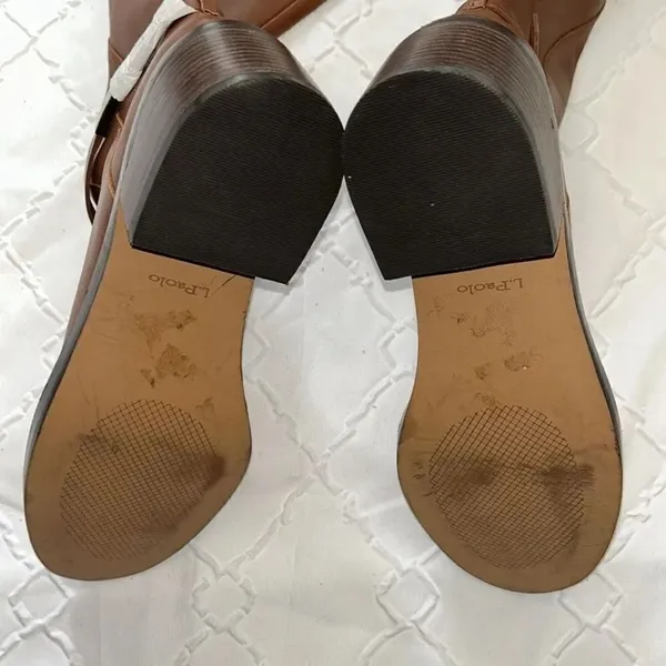 Linea Paolo Kamile Knee High Almond Toe Leather Tan Riding Boots(Size 9M) - Image 10