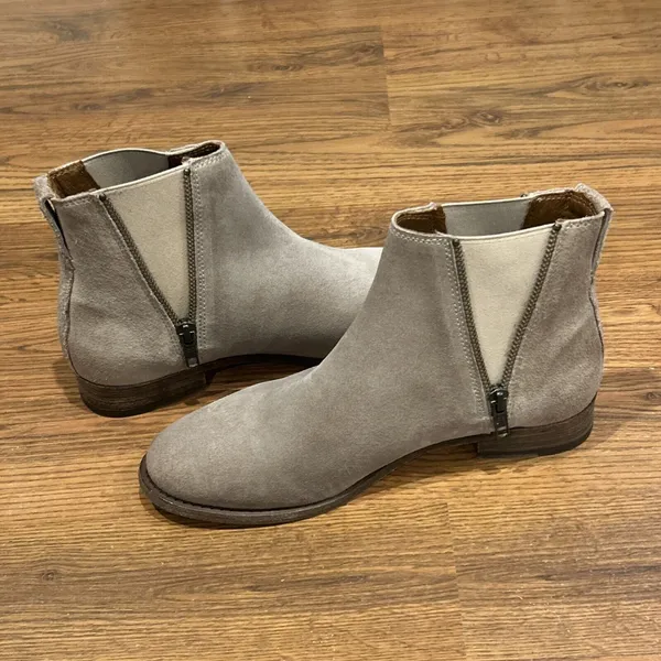 Frye Carly Double Zip Suede Leather Ankle Boots Women's Size 7.5 B Tan - Image 12