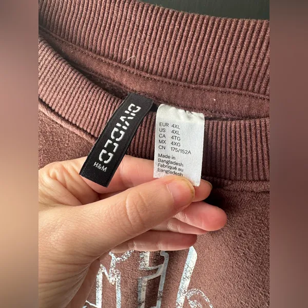 H&M Divided Portland Graphic Brown Crew Neck Sweatshirt - Image 3