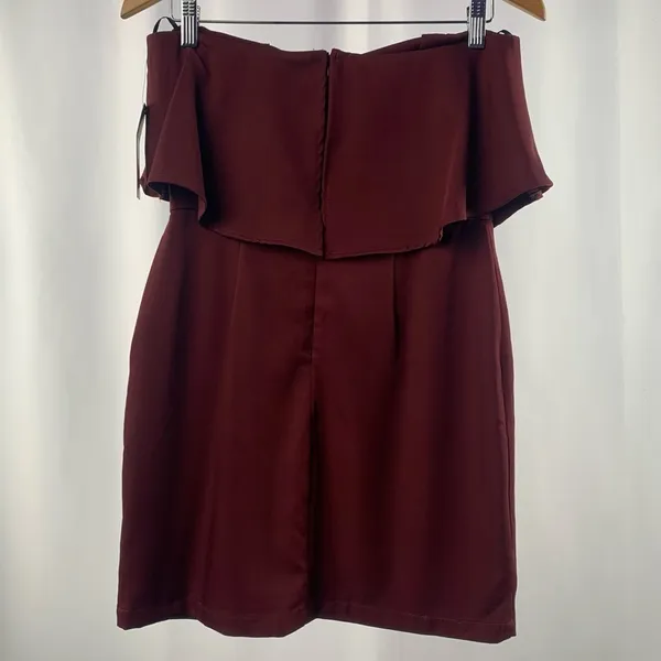 NWT Lulus‎ Kiani Strapless Bodycon Dress in Burgundy Size Medium - Image 5