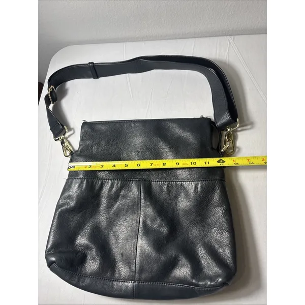 Margot Soft Black Genuine Leather Handbag Crossbody Purse Adjustable Strap - Image 11