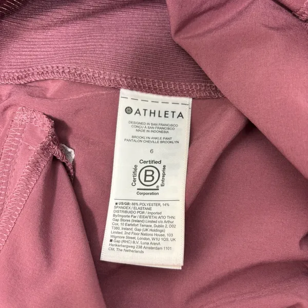 Athleta‎ Women's Rich Red -Maroon Straight Leg Pants Size 6 - Image 9