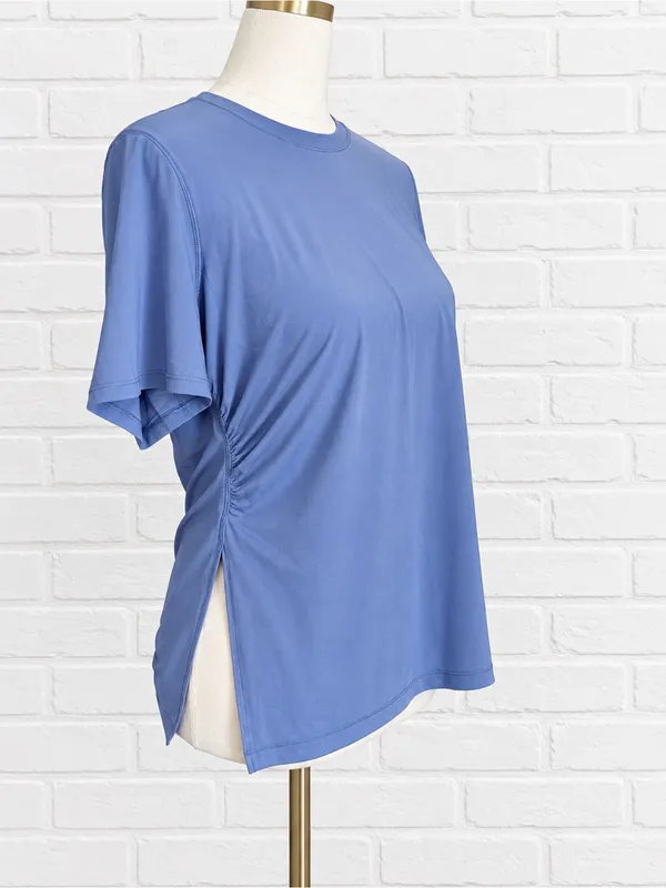 NWT Lululemon Side-Ruched Running Short-Sleeve Shirt size 10 prep blue - Image 2