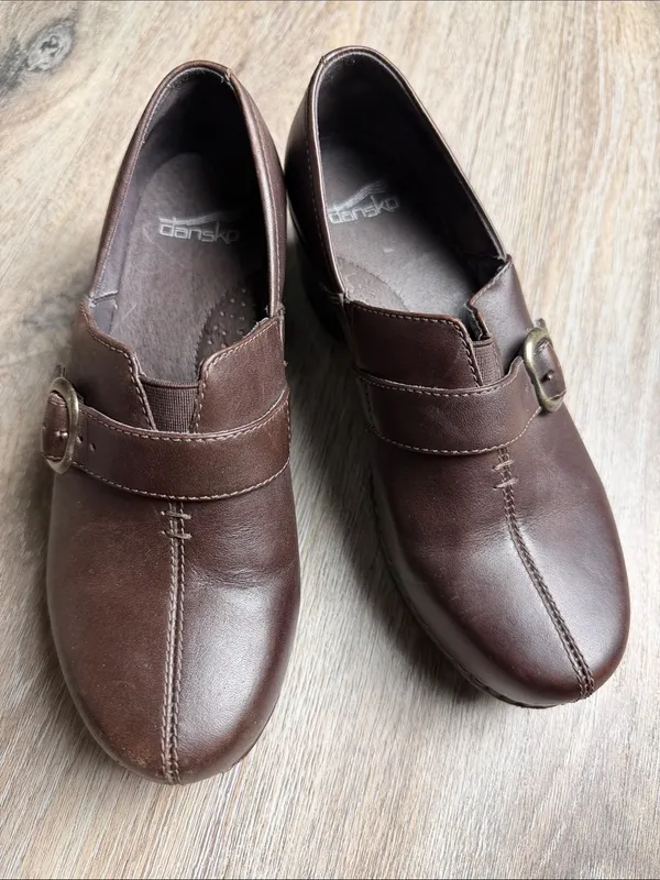 Dansko Leather Mary Jane Clogs Size 37 (US 6.5-7) - Image 4