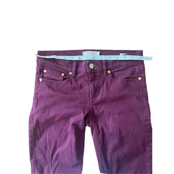 Tory‎ Burch dark plum super skinny mid rise jean size 26 - Image 4