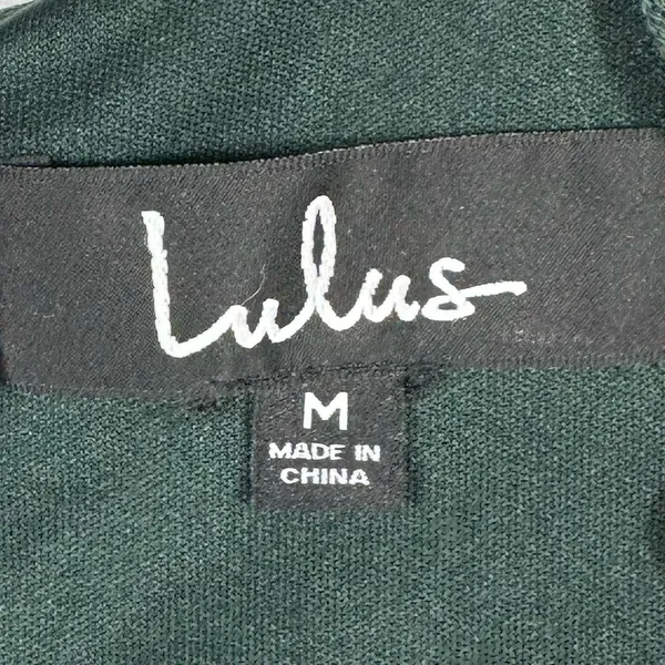 Lulus Lace Mini Dress Dark Green Short‎ Sleeve Sheath Scalloped Hem Size M - Image 7