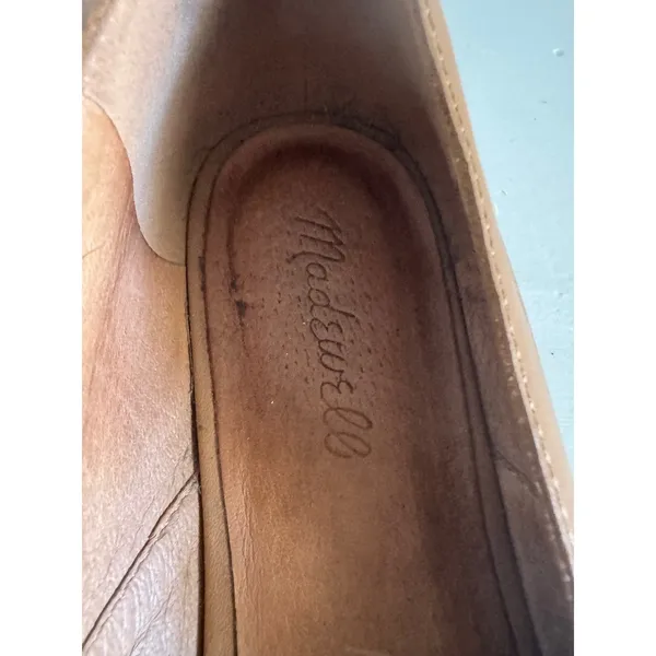 Madewell The Blaine Crisscross Leather Flat in‎ amber brown size 9.5 - Image 4