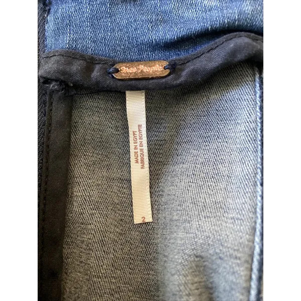 Free People Modern Femme Denim Mini Skirt Womens Size‎ 2 Blue Boho Y2K Cotton - Image 4