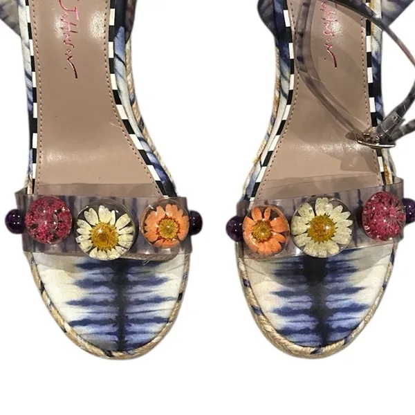 Betsey Johnson Floral Ankle Strap Wedge Shoes - Image 2