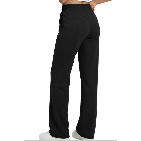 NWT ~ Women's Black Wide Leg High Waisted Casual Pants with Pockets ~ Size XL - Image 2