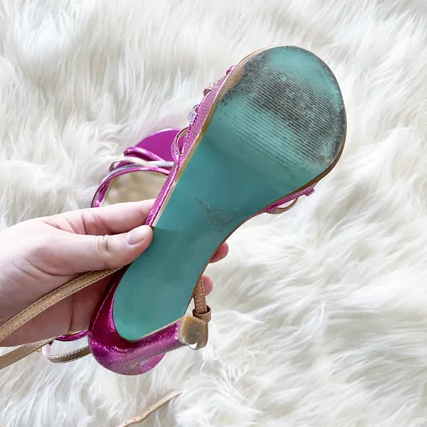 Blue by Betsey Johnson Avah Pink Metallic Platform Heels Y2K Barbiecore McBling - Image 6