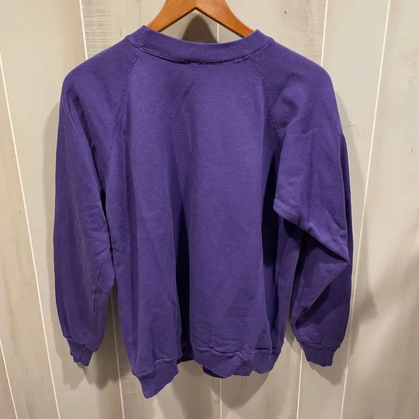 Cute vintage 80s Hanes purple plum fairy puff paint broken in sweatshirt grapes - Image 4