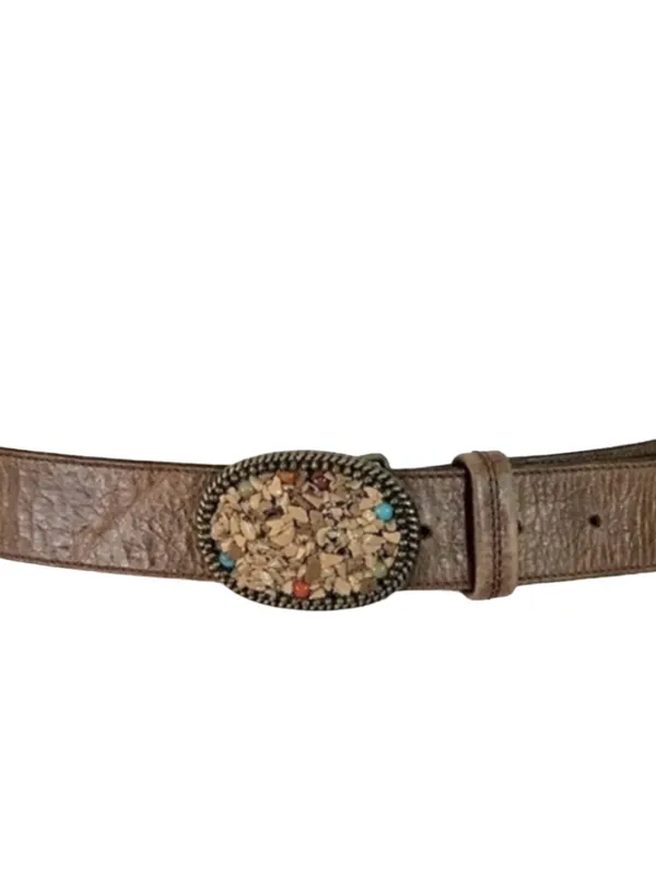 Elite Accessories Plastic Rock Buckle Leather Belt (S) - Image 2