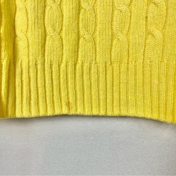 J. Crew Bright Yellow Crewneck Cable‎ Knit Sweater XS - Image 3