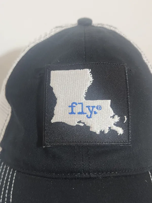 DIstrict Black and White Fly Louisiana Trucker Baseball Hat One Size - Image 3