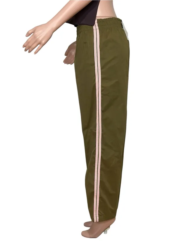 WITH JÉAN Romeo Track Pants, Khaki/Pink, Small - Image 4