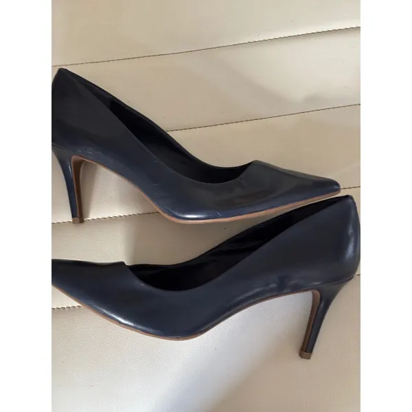 Alfani Step N Flex Jeules Navy Blue Leather Pointed Toe Pumps Heels Size 10M - Image 5