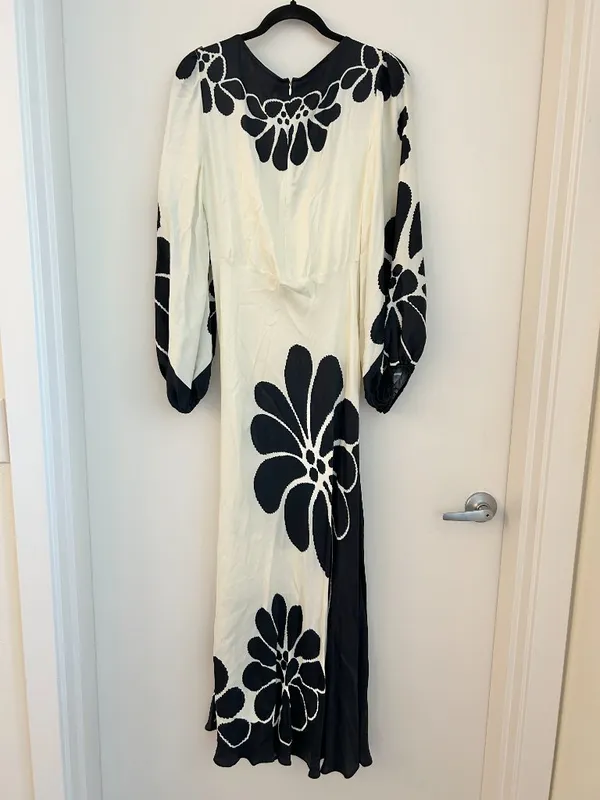 Farm Rio Black Palermo Cut Out Maxi Dress Vacation Tropical Resort Wear Size M - Image 11