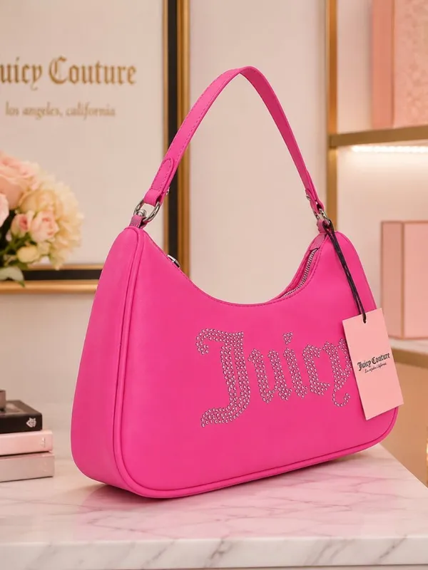 Juicy Couture Obsession Crossbody Bag Juicy Pink Studded Logo NWT - Image 3