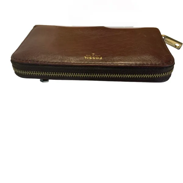 FOSSIL BRANDY BROWN FULL ZIP ISSUE NO. 1954 COLLECTION LEATHER WALLET - Image 7