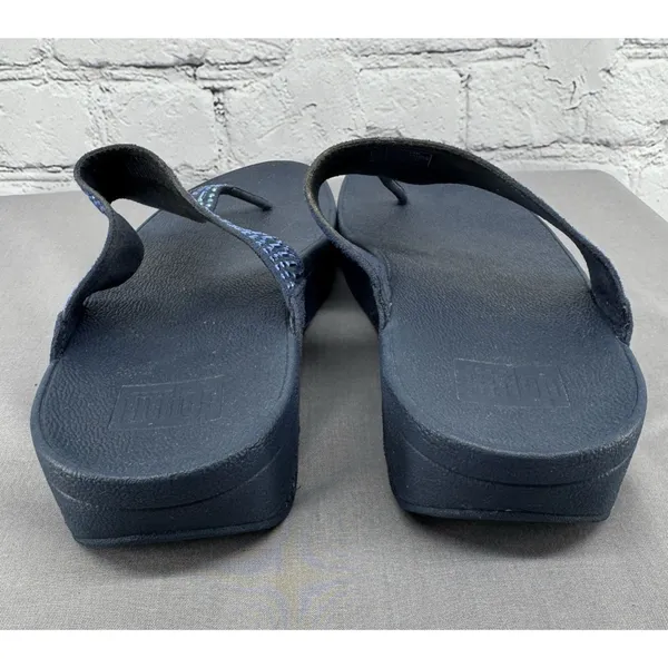 FitFlop Incastone Sandals Women’s Size 10 Blue Thong Embellished Comfort - Image 3