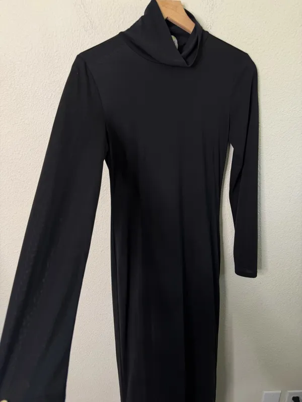 MISA Los Angeles‎ LIV Dress Long Sleeve Mock-neck Midi Women’s Size S - Image 4