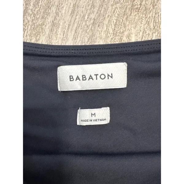 Babaton Contour Square Neck Long Sleeve Bodysuit Taupe & Black Tube Top Medium - Image 10