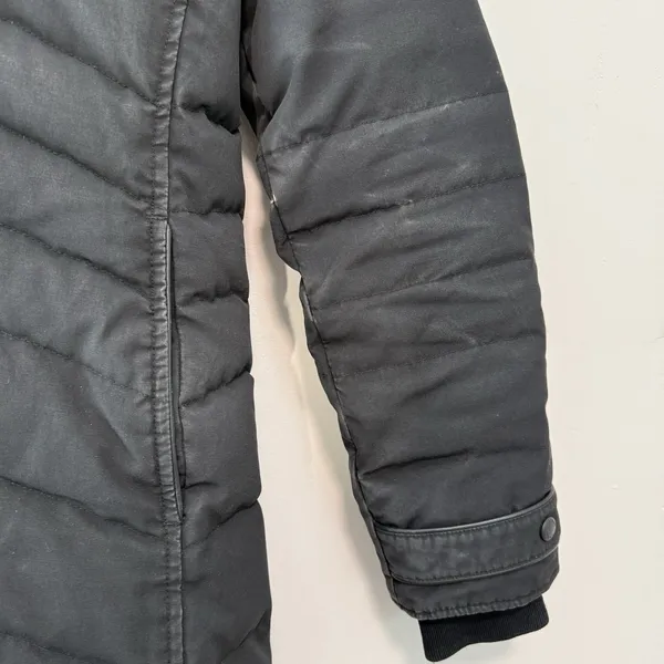 Canada Goose Black Lorette Parka 2090L Down‎ Winter Coat Fur Trim Hood Size XS - Image 5