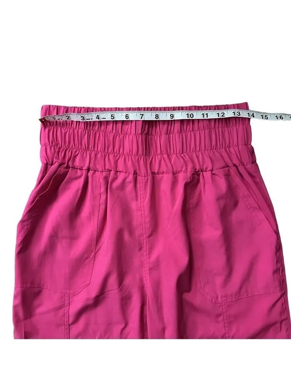 New In Smocked High Waist Elastic Waistband Joggers Hot Pink Size Large - Image 6