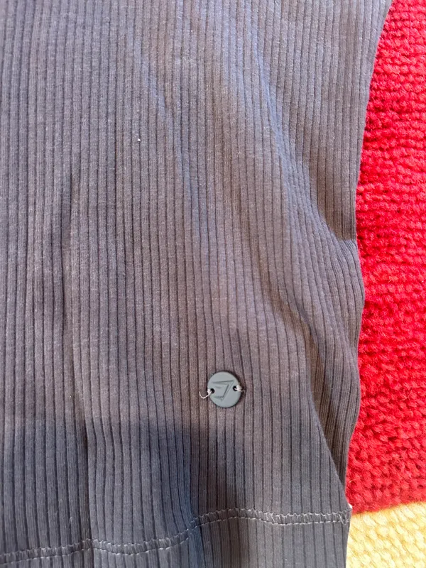 Gymshark Cotton Rib Midi Tank Top Charcoal Grey High Neck Ribbed Women’s Medium - Image 2