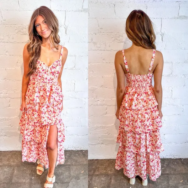 ASTR The Label Midsummer Eyelet Tiered Maxi Dress XS - Image 8