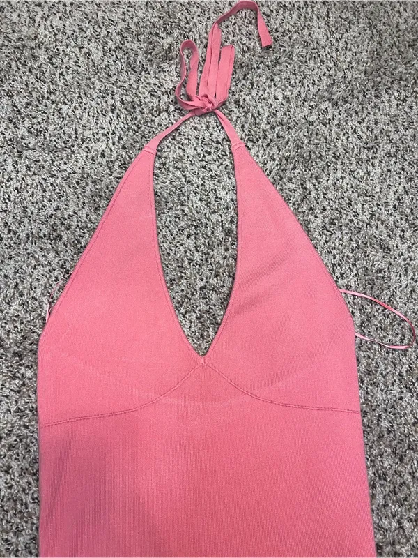 New pacsun Pink halter crop top #croptop size large Coral - Image 2