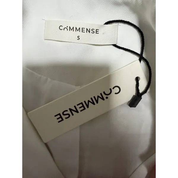 Commense Contrast Cuff Pearl Button Tweed Jacket Apricot Women's Size Small - Image 10