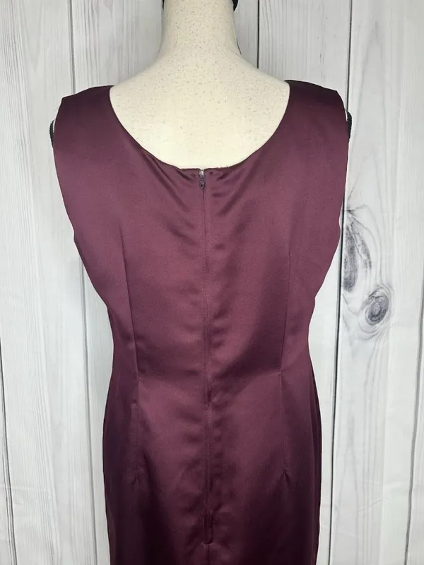 Karen Miller Purple Dress Suit Set Sz 8 Sheer Embroidered Jacket Sheath Dress - Image 15