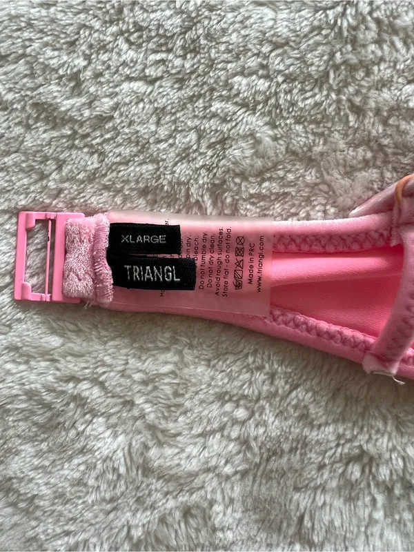 Triangl Pink Velvet Bikini Size XL top S bottom - Image 7