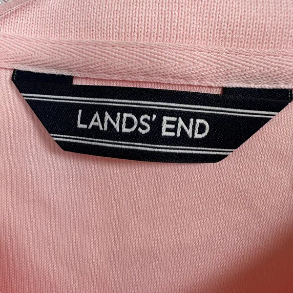 Lands End Womens XL 18 Pink Pima Cotton Short Sleeve Polo Shirt Classic Top - Image 3