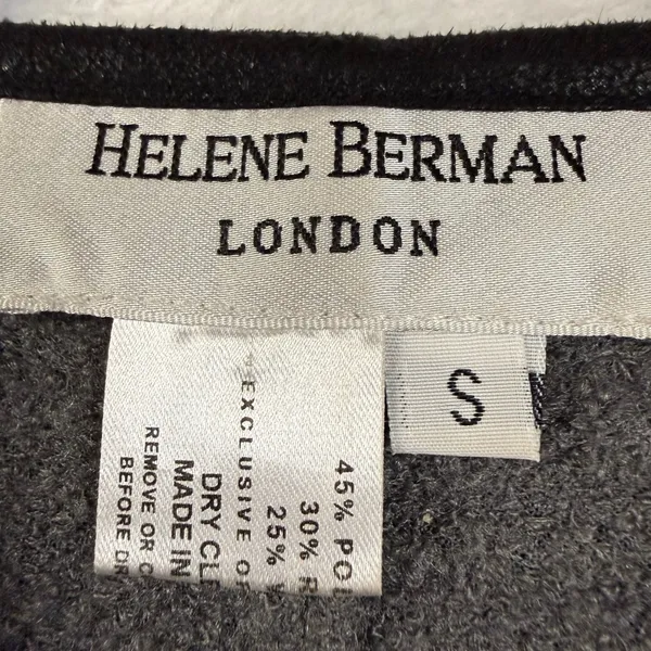 Helene Berman S Black Wool Blend‎ Buttoned Cape Coat Cloak Posh Elegant Winter - Image 7