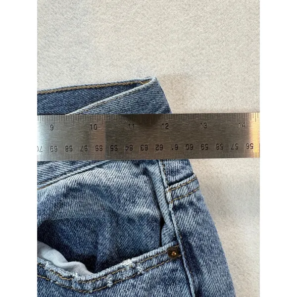PacSun Ultra High Rise Slim Distressed Straight Leg Jeans Medium Wash 24" waist - Image 7