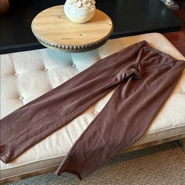 Naked Wardrobe Chocolate Brown Straight Leg Sweats Size Medium - Image 7