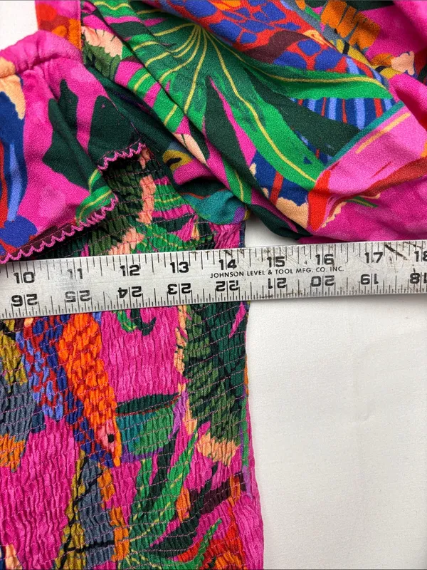 Farm Rio size large painted toucans Vibrant Tropical Puff-Sleeve Mini Dress - Image 8