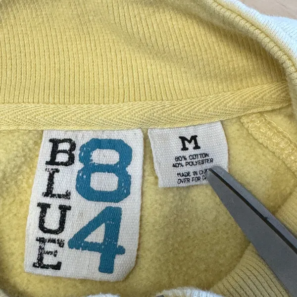 Blue 84 Cape Cod Applique Quarter Zip Sweatshirt Medium Yellow Pullover Raglan - Image 6