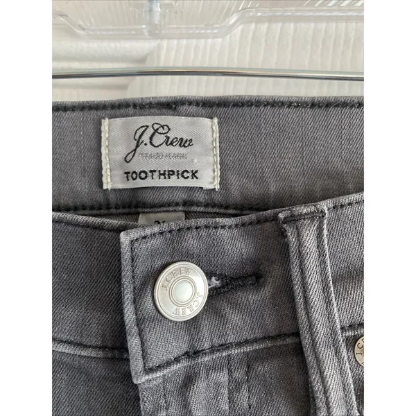 J.Crew Toothpick Skinny Jeans Womens Size 26 Grey Stretch Denim Mid Rise Pants - Image 4