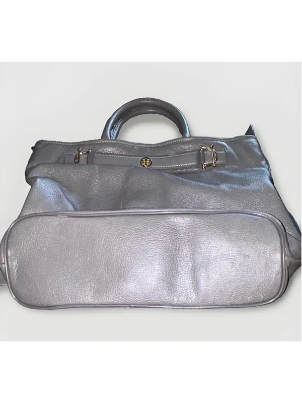 Tory Burch Large Leather Horsebit Jaden Tote Elephant - Image 3