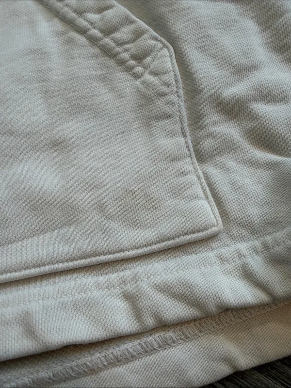 Madhappy Medium Cream Heavy Hoodie with Blue stitching and screen printed logo - Image 8