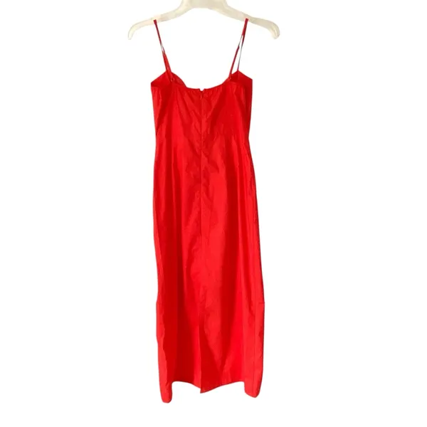 COMMENSE NWTs Embroidered Bow Detail Red Cami Midi Dress size small - Image 4