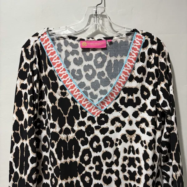 Macbeth Collection by Margaret‎ Josephs Sheath Dress Leopard Print Black Medium - Image 4
