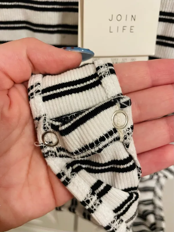 Zara Small Bodysuit Tank Top Black and White Striped - Image 5