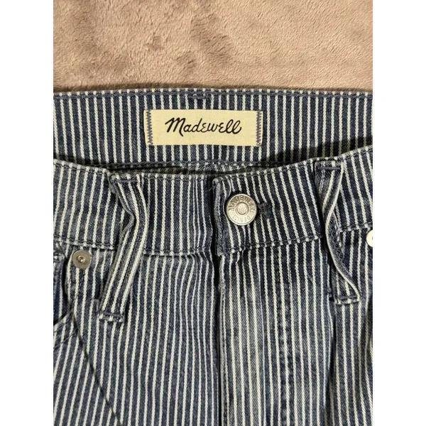 Madewell Womens‎ Skinny Jeans Blue White Mid Rise Striped Size 28 NWT - Image 3