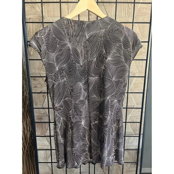 Connected Womens 2 Piece Pant Set Sz 6 Brown V Neck Cap - Image 4